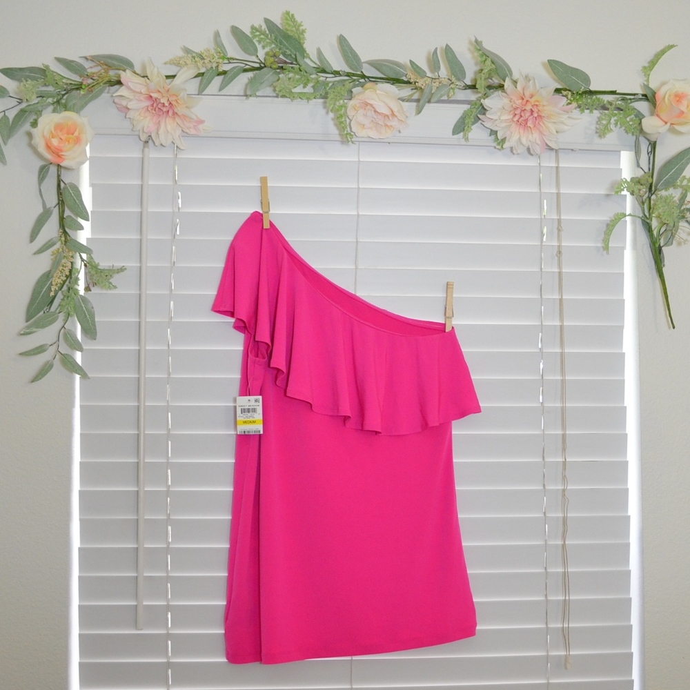 I.N.C – Ruffled One Shoulder Top - Picture 2 of 4